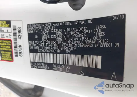 2011 Toyota Sienna Le из США, поврежденный, VIN 5TDKK3DC5BS031348